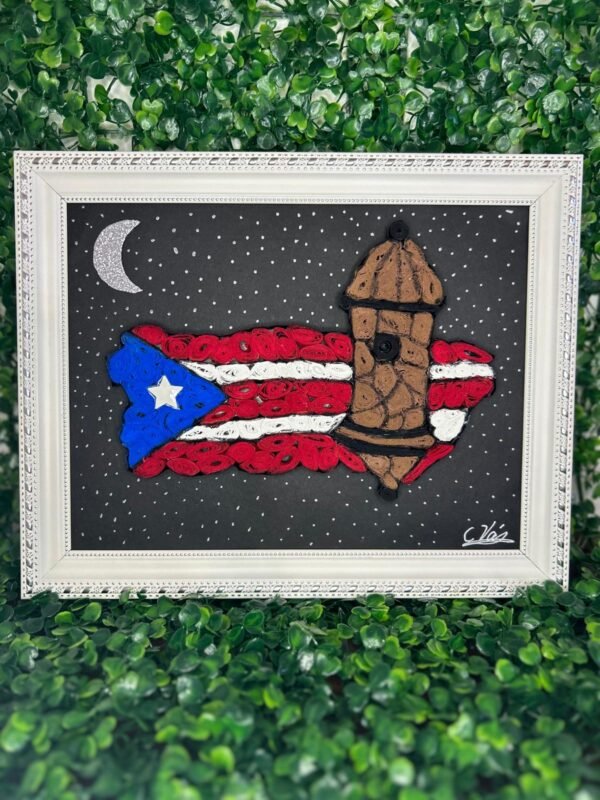 Guardián Nocturno Boricua – Quilling con Garita y Motivos Astrales